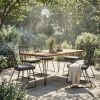 7 PCS Outdoor Dining Set for 6, Rectangular Table with Acacia Wood Top & Rattan Chairs, 72" Large Modern Furniture Set for Patio, Deck, Backyard