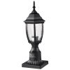 Dusk to Dawn Outdoor Post Light, 15.75 in Height, Waterproof Lamp Post Light Fixture with 5.5 in Pier Mount Base Glass Shade