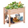 Raised Garden Bed, 34 x 18 x 30 in Wooden Planter Box, Elevated Outdoor Planting Boxes with Legs