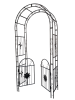 Metal Garden Arch with doors Garden Arbor Trellis Climbing Plants Support Arch Outdoor Arch Wedding Arch Party Events Archway Black