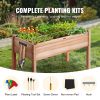 Raised Garden Bed, 3.9 x 1.9 x 2.5 ft Wooden Planter Box, Elevated Outdoor Planting Boxes with Legs