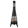 Chiminea, 20 Inch Outdoor Wood Burning Firepit, Conical Fireplace for BBQ & Warming, Outside Wooden Fire Pit with Grill Mesh