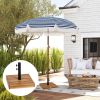 Square Patio Umbrella Base, 42 lbs Concrete Heavy Duty Umbrella Base with Holder for 1.25"/1.5" Poles for Outdoor, Lawn, Poolside, Teak