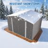 10 x 8 FT Outdoor Storage Shed, Large Metal Storage Shed, Lockable Door and Air Vent, Clear Window Garden Tool Shed for Bicycles, Tools, Lawnmowers