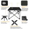 Portable Folding Camp Table 18.5"×18.5" – Ultralight 2 lb, 44 lb Load, 600D Oxford Top, Built-in 2 Cup Holders, Pop-Up Setup