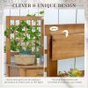 Outdoor Wooden Potting Bench Table with Shelves Drawer Workstation Brown