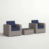 Fully Assembled Rattan Wicker 2-Person Seating Set with Cushions