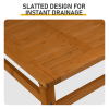 Outdoor Wood Coffee Table, 42" Farmhouse Side Table for Patio