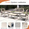 Direct Wicker 4-Piece Acacia Wood Patio Conversation Set with Cushions, Rope Woven Design Outdoor Furniture Set, Natural