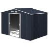 Storage shed, garden room, tool room, metal shed, light gray, dark gray
