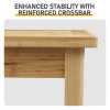 Outdoor Wood Coffee Table, 44" Farmhouse Side Table for Patio