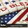 Combo Pack Garden Flag Stand Black 36x16 Inch & Garden Flag God Bless America USA Flag Map 12x18 Inch