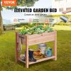 Raised Garden Bed, 34 x 18 x 30 in Wooden Planter Box, Elevated Outdoor Planting Boxes with Legs