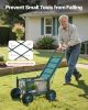 Rolling Garden Cart with Seat, Metal Rolling Garden Work Seat with Wheels, Supports up to 400 LBS, Heavy Duty Gardening Cart Scooter