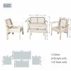 Direct Wicker 4-Piece Acacia Wood Patio Conversation Set with Cushions, Rope Woven Design Outdoor Furniture Set, Natural