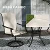 Patio Swivel Chairs Set of 2, High Back Patio Dining Chairs with All-Weather Mesh for Backyard, Lawn, Garden, Beige