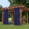 50" W x 96"L Outdoor Curtains Front Porch Curtain Grommet for Porch Balcony Pergola Gazebo Dark Blue