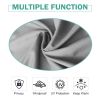 Grey Polyester 50 in. W x 96 in. L Outdoor Thermal Tab Top Blackout Curtain (Set of 2), 6 Tab top (3" Long) fit to most standard curtain rods