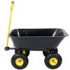 Metal Dumping Cart, 600lb Garden Cart Utility Yard Cart, Black Metal Large Bed,10 Inch Tires, for Lawn, Gardening, Construction