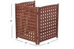 3-Panel Outdoor Air Conditioner Fence Screen, Outside Wood Privacy Fence, 32" W x 38" H