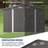 10 x 8 FT Outdoor Storage Shed, Large Metal Storage Shed, Lockable Door and Air Vent, Clear Window Garden Tool Shed for Bicycles, Tools, Lawnmowers