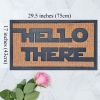 "Hello there"Funny Coir Doormat Hello There Welcome Front Porch Decor Doormat for The Entrance Way Outdoor with Heavy-Duty Non Slip Coconut Coir Doorm