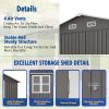 10 x 8 FT Outdoor Storage Shed, Large Metal Storage Shed, Lockable Door and Air Vent, Clear Window Garden Tool Shed for Bicycles, Tools, Lawnmowers