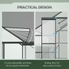 20' x 8' Aluminum Greenhouse Polycarbonate Walk-in Garden Greenhouse with Adjustable Roof Vent, Rain Gutter & Sliding Door for Winter, Clear