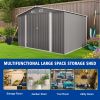 10 x 8 FT Outdoor Storage Shed, Large Metal Storage Shed, Lockable Door and Air Vent, Clear Window Garden Tool Shed for Bicycles, Tools, Lawnmowers