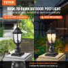 Dusk to Dawn Outdoor Post Light, 15.75 in Height, Waterproof Lamp Post Light Fixture with 5.5 in Pier Mount Base Glass Shade