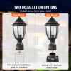 Dusk to Dawn Outdoor Post Light, 15.75 in Height, Waterproof Lamp Post Light Fixture with 5.5 in Pier Mount Base Glass Shade