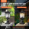 2 Pack Dusk to Dawn Outdoor Post Light, 15.75 in, Waterproof Lamp Post Light Fixtures with 5.5 in Pier Mount Base Glass Shade