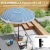 Square Patio Umbrella Base, 42 lbs Concrete Heavy Duty Umbrella Base with Holder for 1.25"/1.5" Poles for Outdoor, Lawn, Poolside, Teak