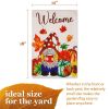Garden Flag Welcome Gnome with Coffee at Harvest 12x18 inch Blockout Fabric Double Sided