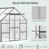 20' x 8' Aluminum Greenhouse Polycarbonate Walk-in Garden Greenhouse with Adjustable Roof Vent, Rain Gutter & Sliding Door for Winter, Clear