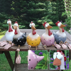 5 PCS Resin Rooster Outdoor Statues, Fun Design, Waterproof & Fade-Resistant, Perfect for Yard, Garden & Balcony Decoration