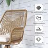 Patio Swivel Chairs Set of 2, Rattan Patio Dining Chairs with Soft Cushions for Backyard, Lawn, Porch, or Garden, Khaki