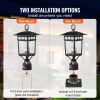 2 Pack Dusk to Dawn Outdoor Post Light, 15.75 in, Waterproof Lamp Post Light Fixtures with 5.5 in Pier Mount Base Glass Shade