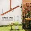 Decorative Privacy Fence Screen, Metal Outdoor Privacy Screen Climbing Plant Trellis with Stand, 78" H x 48" W, Brown