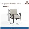 5-Piece Metal Patio Furniture Set, 5-Seat All-Weather Conversation Sofa with 4 Inches Thick Beige Cushions, Khaki Frame