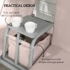 2-Seater Outdoor Porch Swing with Canopy and Table, Patio Swing Chair for Garden, Poolside, Backyard, Beige