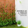 Decorative Privacy Fence Screen, Metal Outdoor Privacy Screen Climbing Plant Trellis with Stand, 78" H x 48" W, Brown