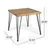 5 PCS Outdoor Dining Set for 4, Square Table with Acacia Wood Top & Rattan Chairs, 32.5" Modern Furniture Set for Patio, Deck, Backyard, Porch