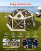 Pop up Gazebo Screen Tent, 15 x 15 ft, 13-Sided Spherical Camping Canopy Tent with Removable Top & Carry Bag, Quick-Set & Bite-Proof