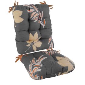 2Pcs/Set 1Pc Back Cushion and 1Pc Seat Cushion Rocking Chair Cushion Upper And Lower Back And Seat Sets (Craftsmanship: Upgraded Version, type: Grey_YellowLeaf)