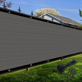Artpuch Privacy Fence Screen Dark Grey Customized Outdoor Mesh Panels for Backyard, Balcony,Patio,Construction Site with Zip Ties (Color: Dark Grey, size: 6x25 ft)