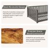 Patio Minimalist Twin Size Garden Swing Bed Wood Porch Swing with Ropes for Backyard, Safe Sloped Design
